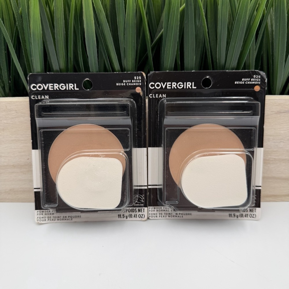 (2) COVERGIRL Clean Powder Foundation For Normal Skin #525 BUFF BEIGE